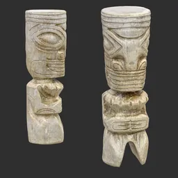 Tiki God Totem Relic Statue Marble