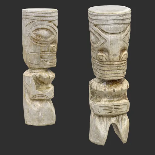 Tiki God Totem Relic Statue Marble
