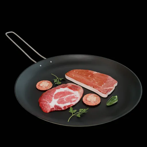 Frying Pan with Homemade Dinner