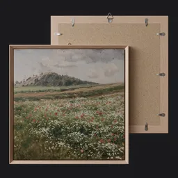 Painting Art Flower Field / Picture Realistic