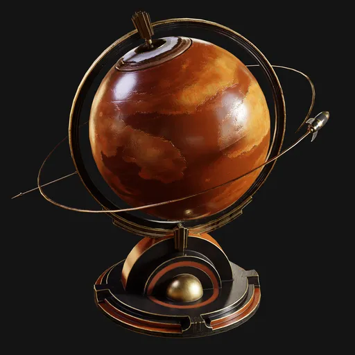 Art-Deco Planet Mars Globe