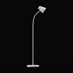 "Get photorealistic and highly detailed 3D model of a white stand lamp for Blender 3D. Perfect for a modern and minimalistic decor with its sleek single long stick design. Download and use now for your projects."