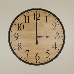 "Stylish and high-quality wall clock 3D model for interior decoration in Blender 3D. Easy-to-control clock hands and correct topology make this design perfect for CNC plasma vector art. Available in wooden or golden hour photograph finishes with clean borders and photorealistic details."