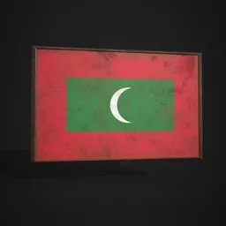 Maldives Flag Picture Frame