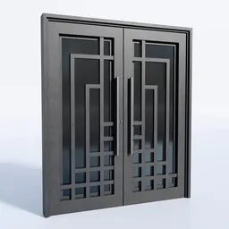 Geometric Double Steel Door
