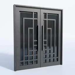 Geometric Double Steel Door