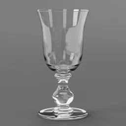 Realistic Blender 3D model of a transparent glass goblet, detailed and suitable for rendering.