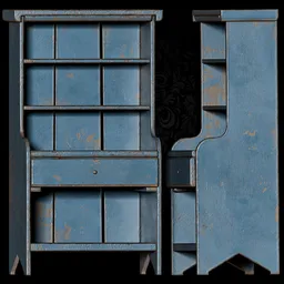 Antique Primitive Wooden Shelving Unit