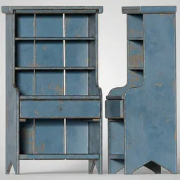 Antique Primitive Wooden Shelving Unit