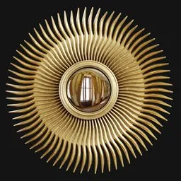 Gilt Sunburst Convex Mirror