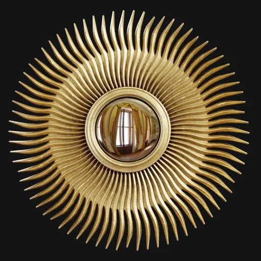 Gilt Sunburst Convex Mirror