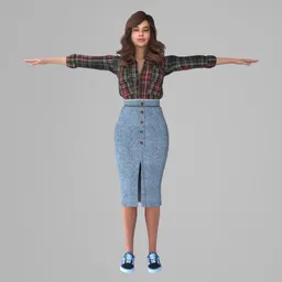 Woman Casual Plaid Rigged