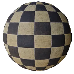 High-resolution checkered floor tiles PBR texture for 3D rendering in Blender.