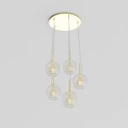 Glass and brass ceiling light