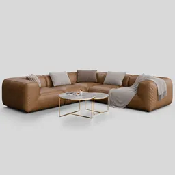 Sofa Sonoran Tan Leather Modul 2