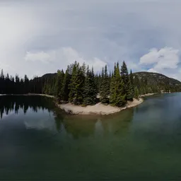 Lake in Canadian Mountain Landscape