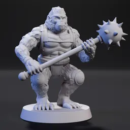 Gorilla with a mace