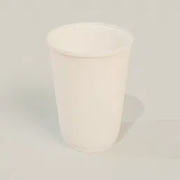 3D render of a simple white paper cup, suitable for Blender 3D projects, flawless for food and beverage presentations.