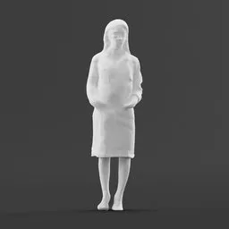 Low poly doctor woman