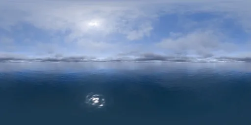 Overhead Sun Sea Clouds