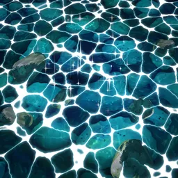 Stylized Anime River Water & Rocks
