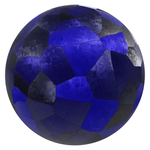 High-resolution blue tile PBR material for Blender 3D rendering, suitable for realistic architectural visualization.