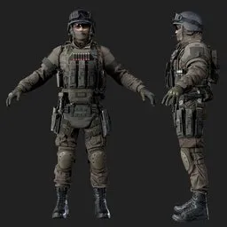Police Tactical Unit Rigged Beige