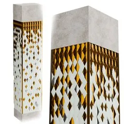 Decorative 3D wall panel model with intricate geometric pattern, optimized for Blender rendering and interior design.