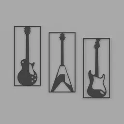 Famous Guitars Wall Art