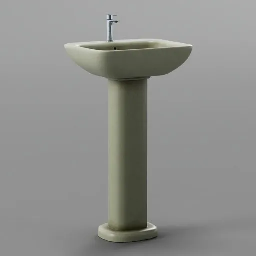 Dirty Pedestal Washbasin