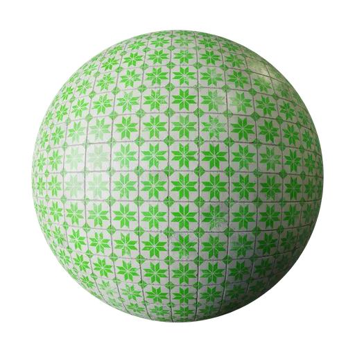 Decorative green tiles