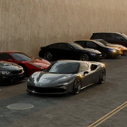 Cinematic Car at Sunset Parking