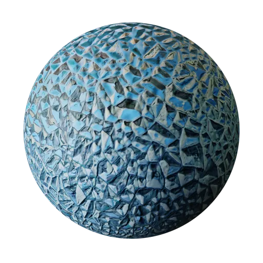 Blue Chipped Glass
