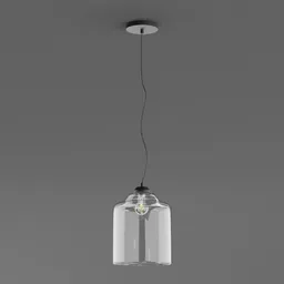 Glass ceiling light Ideallux Bistrot