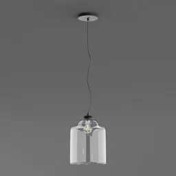 Glass ceiling light Ideallux Bistrot