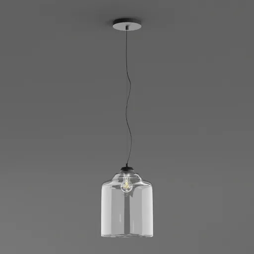 Glass ceiling light Ideallux Bistrot