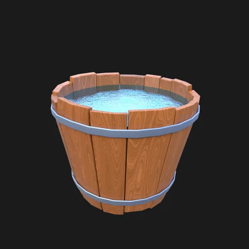 Stylized Cartoon Water Bucket