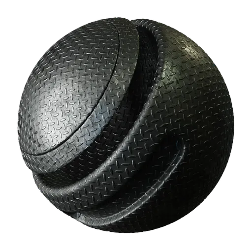 Textured anti-slip metal surface for PBR 3D rendering in Blender and compatible applications.