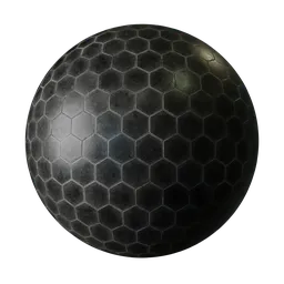 Black hexagonal tiles