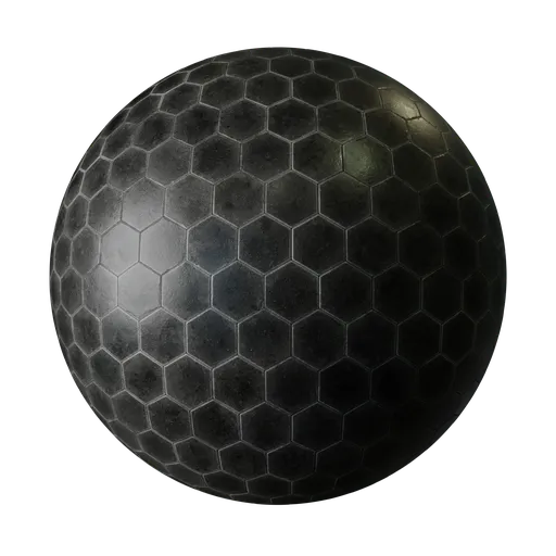 Black hexagonal tiles
