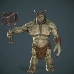 Armored Fantasy Troll - Game Ready