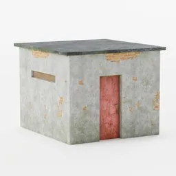 Textured 3D model of a weathered roof exit suitable for Blender urban scene renderings.
