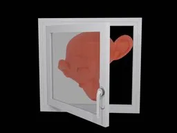 3D model of a modern casement window, high-detail, Blender Cycles render.