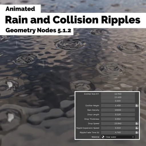 Animated Rain with collision Ripples