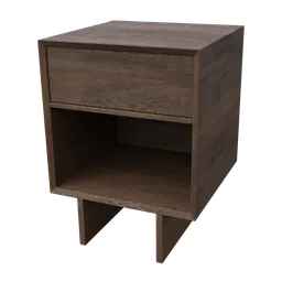 Modern bedside drawer 3D model with high-resolution textures, ideal for Blender 3D interior rendering.