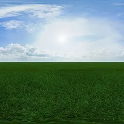 Green grass cloudy blue sky pure sky