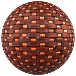 Stylized Rattan Material Orange