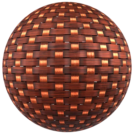 Stylized Rattan Material Orange