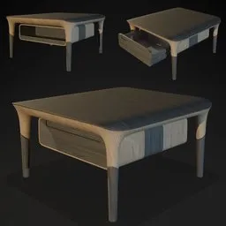 Rounded square coffee table