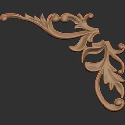 Intricate 3D ornamental sculpting brush pattern for detailing on Blender modeled armor and weaponry.
